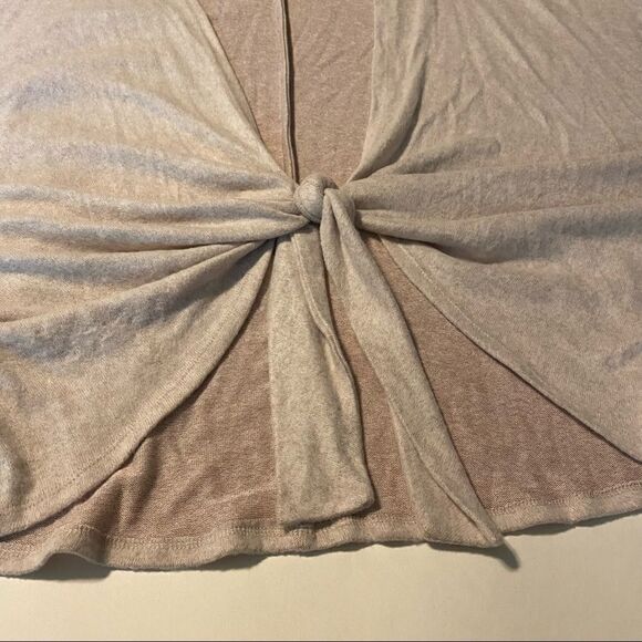 Chicos Blush beige Open tie front Knit Cardigan minimalist sweater-1P M/8P - Picture 12 of 13